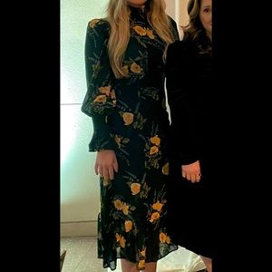 Reformation midi long sleeve mock neck dress